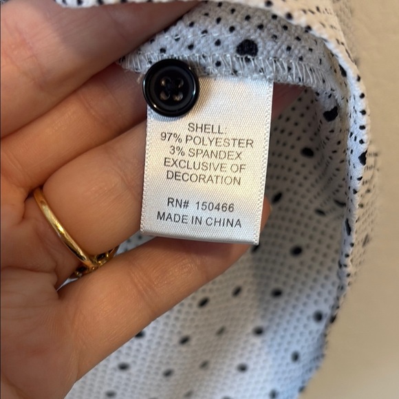 41 Hawthorn white and black polka dot 3/4 Sleeve Relaxed Blouse - Picture 3 of 5